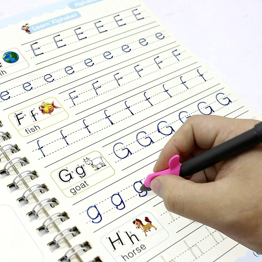 ✨Magic Practice Copybook📚, Buy 1 Set Get 1 Set Free🤩 (8 Book + 2 Pen+ 20 Refill +2 Grip)