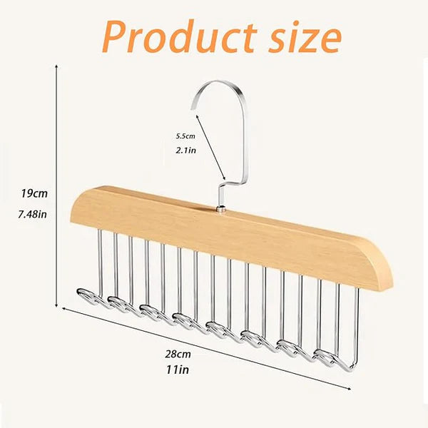 Space Saving 8 Hooks Wooden Hangers ( Buy 1 Get 1 Free )