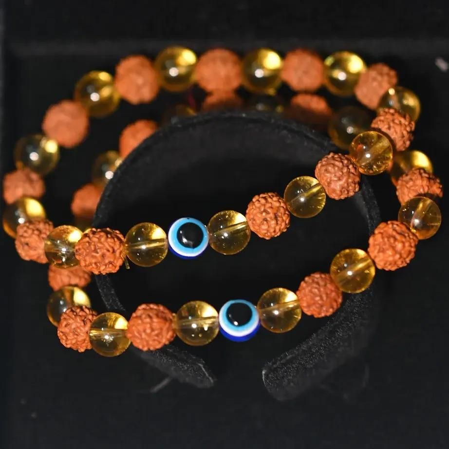 Rudraksha & Citrine Bracelet | The Key to Success & Happiness | BUY 1 GET 1 FREE