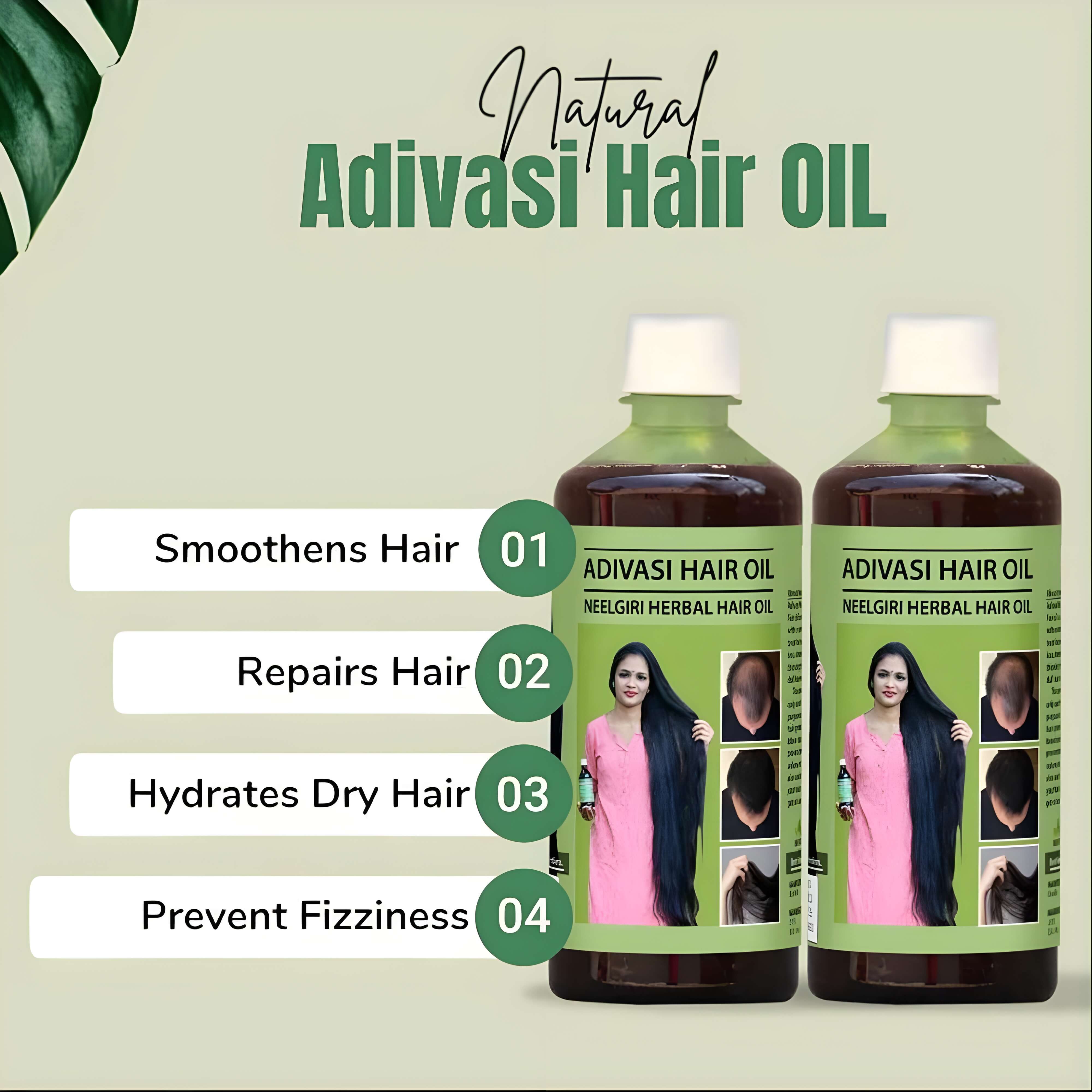 Original Adivasi 100% pure herbal hair oil (Buy 1 Get 1 Free)