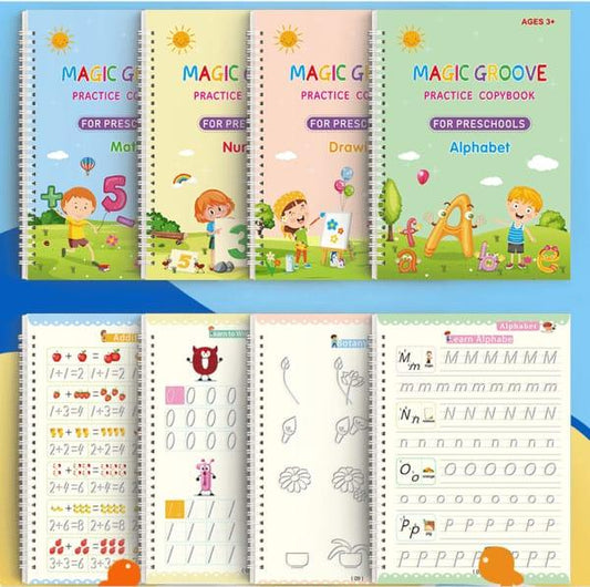 ✨Magic Practice Copybook📚, Buy 1 Set Get 1 Set Free🤩 (8 Book + 2 Pen+ 20 Refill +2 Grip)✍