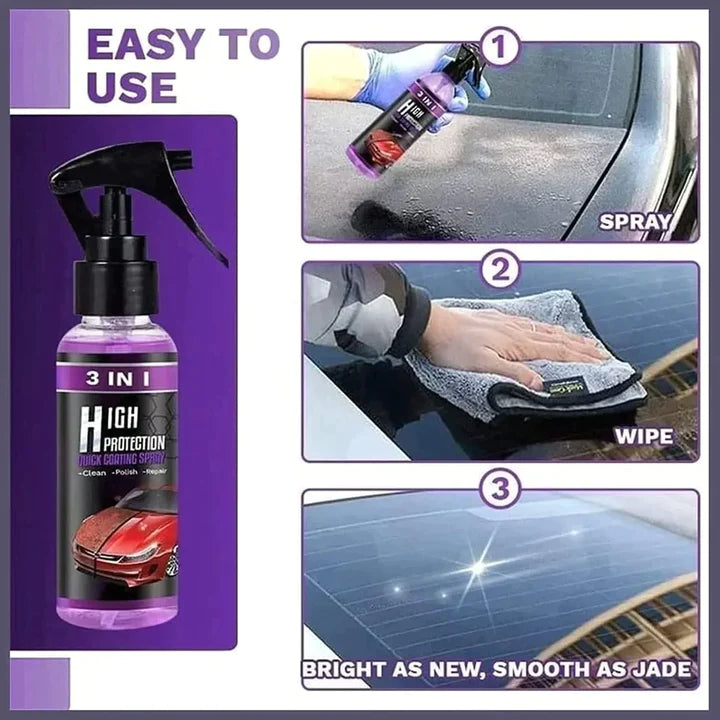 ELEVATED LIFE 3 in 1 High Protection Quick Car Ceramic Coating Spray - Car Wax Polish Spray ( Buy 1 Get 1 Free )