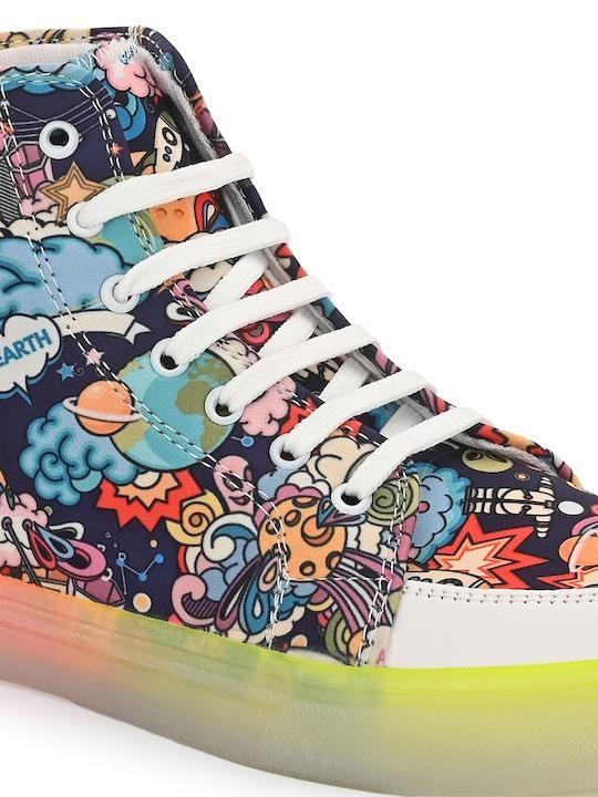 Knoos Men Printed High-Top Lightweight Shoes