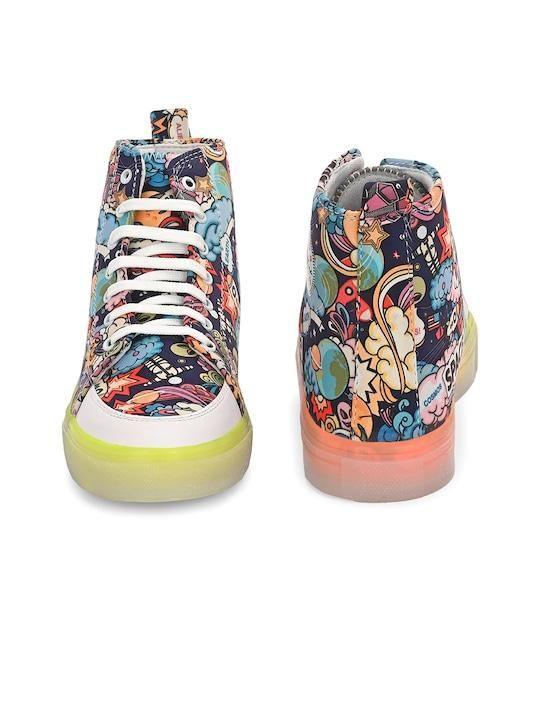 Knoos Men Printed High-Top Lightweight Shoes