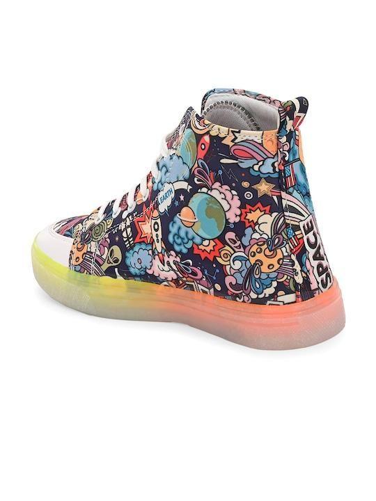 Knoos Men Printed High-Top Lightweight Shoes